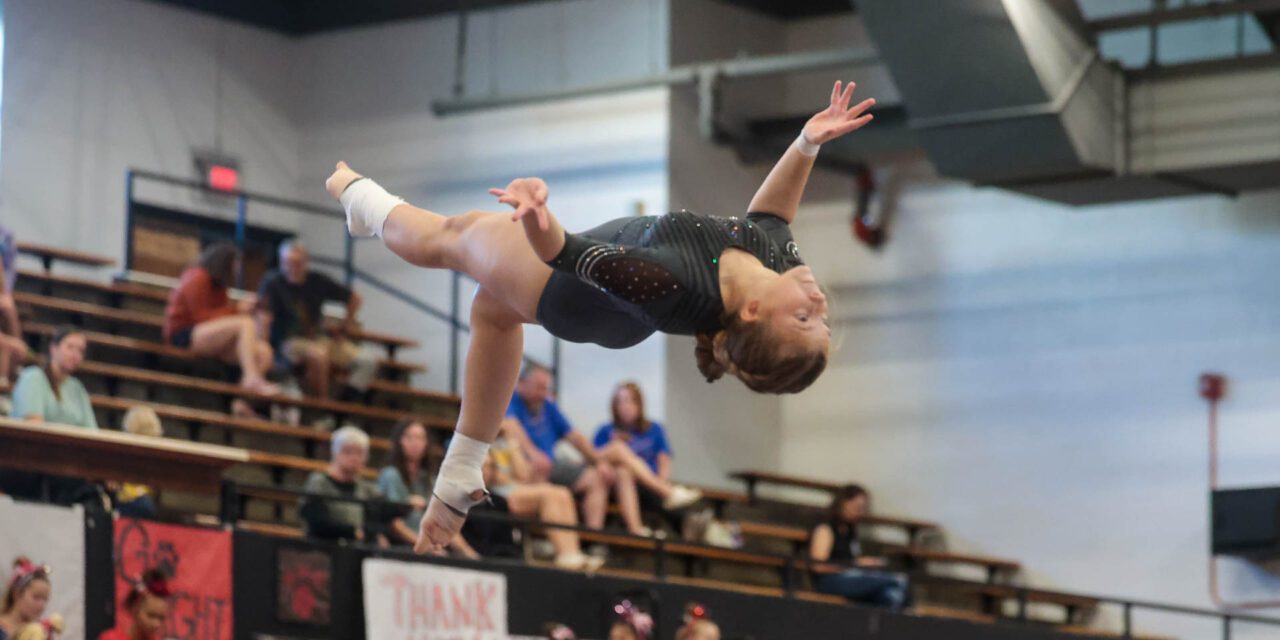 PHOTOS: Lawrence, Free State gymnastics at Sunflower League championship meet
